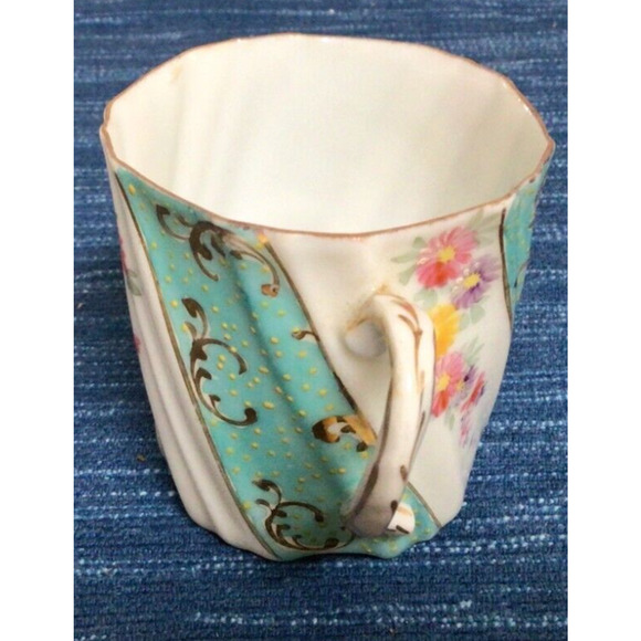 Vintage Unmarked Nippon Style Floral Flowers Cup Gold ~876A - Picture 4 of 7
